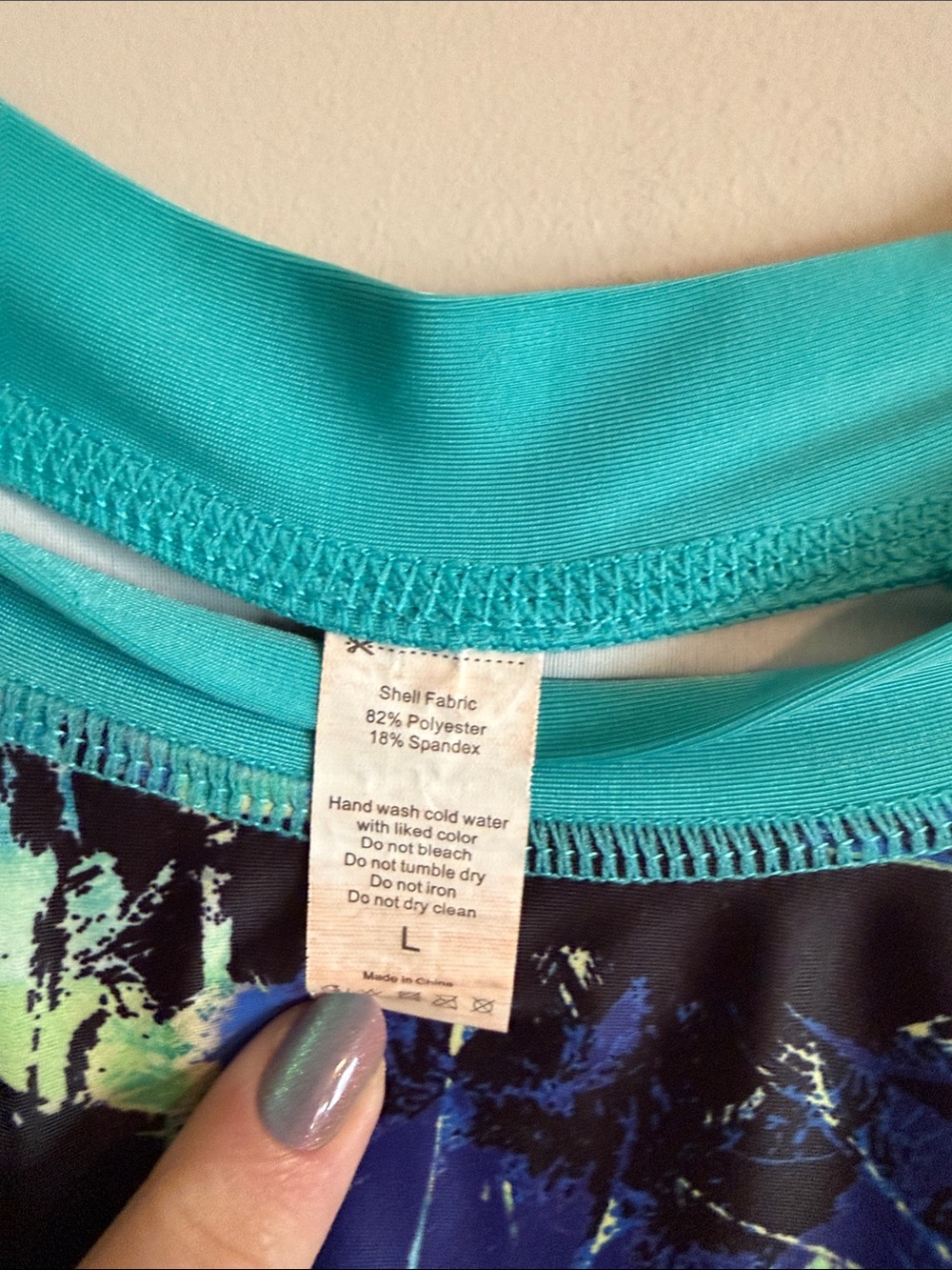 Women’s Teal & Blue Long-Sleeve Swim Rash Guard UPF 50+ - Picture 5 of 7